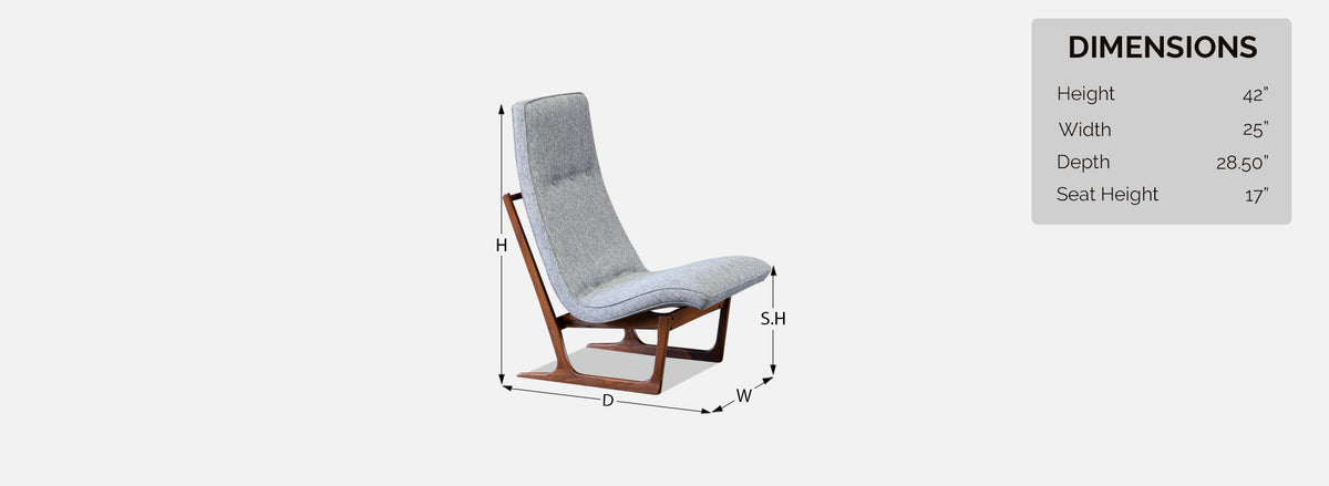 Mid-Century Modern Sculpted Sleigh-Base Lounge Chair by Hans Juergens