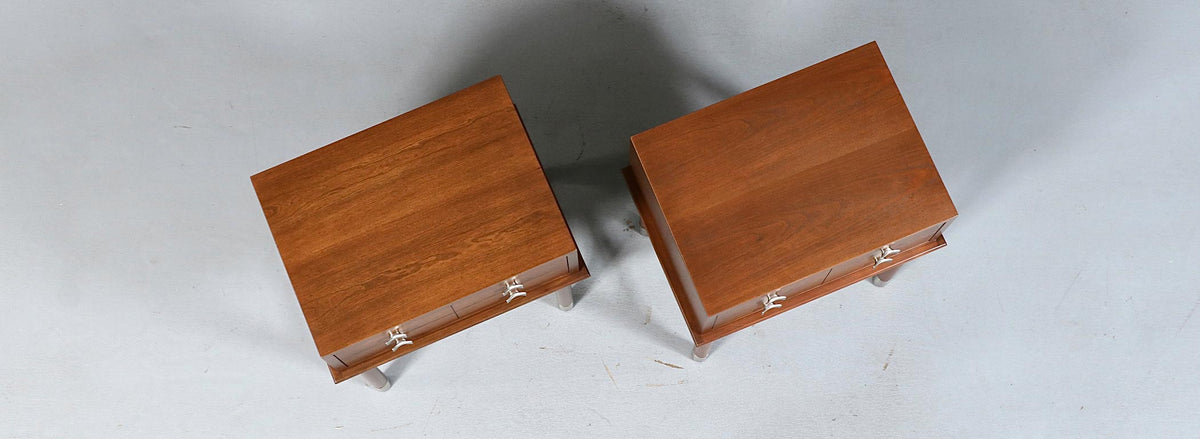 Mid-Century Modern Sculpted Floating Night Stands by Weiman