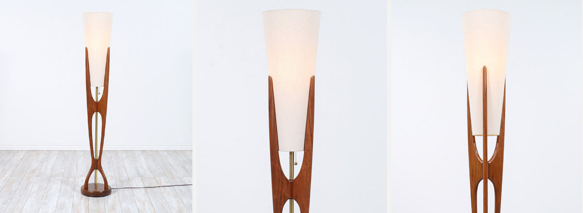 Modeline of California Sculpted Walnut Floor Lamp