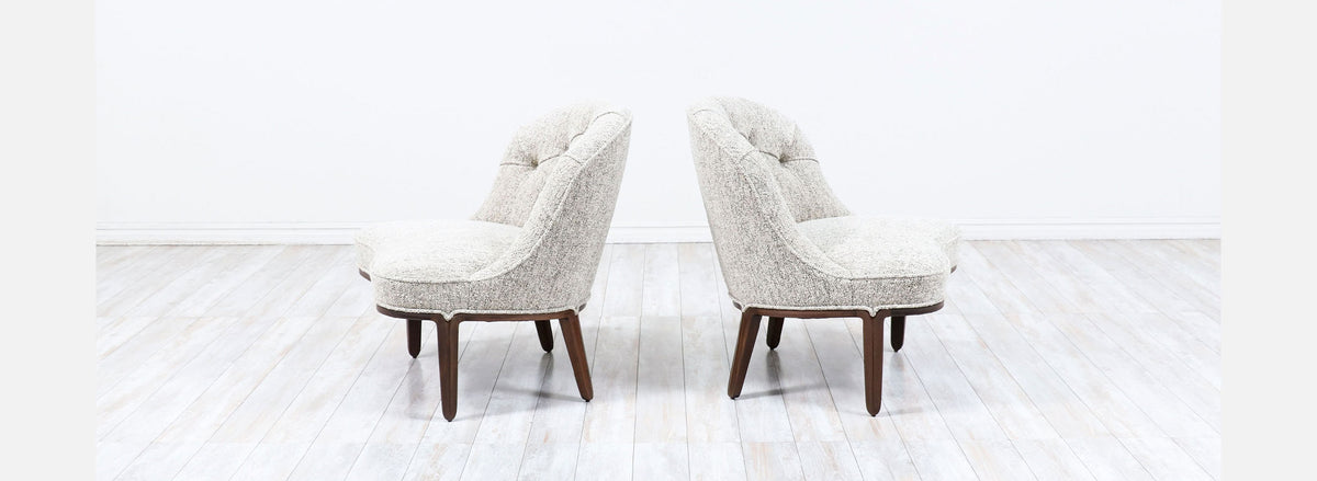 Edward J. Wormley "Janus" Boucle Slipper Chairs for Dunbar