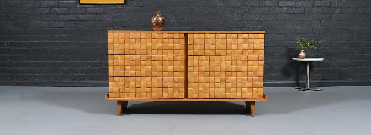 California Modernist "Basket Weave" Dresser by Paul Laszlo