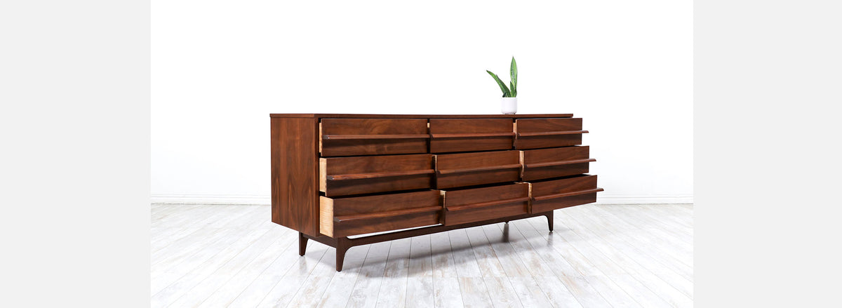 Mid-Century Modern Curved-Front Dresser by Young Furniture
