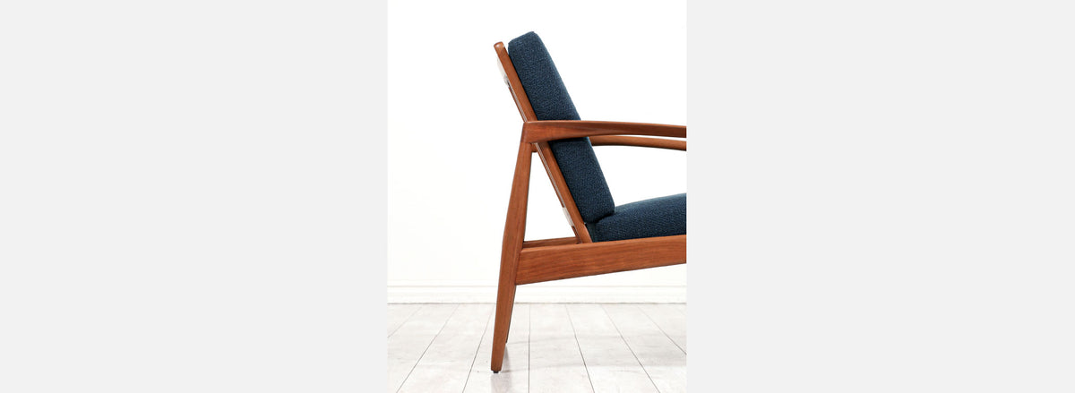 Kai Kristiansen "Paper Knife" Sculpted Teak Lounge Chair for Magnus Olesen