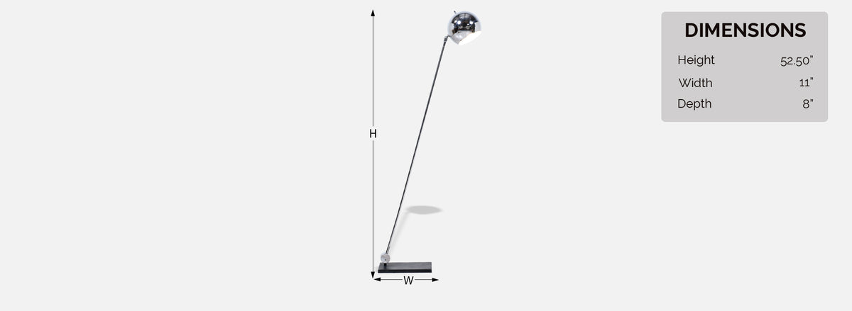 Robert Sonneman Iron & Chrome Orb Floor Lamp for George Kovacs