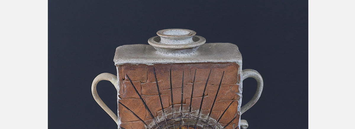Vintage Studio Ceramic Sun Figure Pottery, Signed Johnson