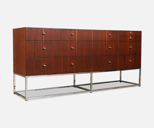 Kipp Stewart Rosewood & Chrome Dresser for Directional