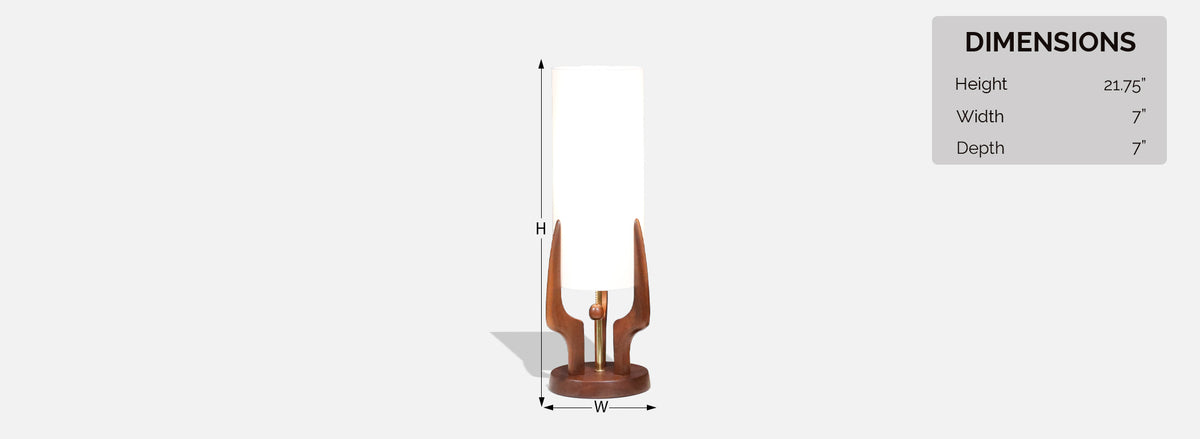 David Shreve Walnut Sculpted Table Lamps for V.H. Woolums