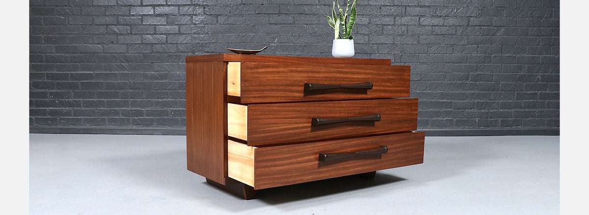 Mid Century Modern 3-Drawer Dresser w/ Bowtie Handles