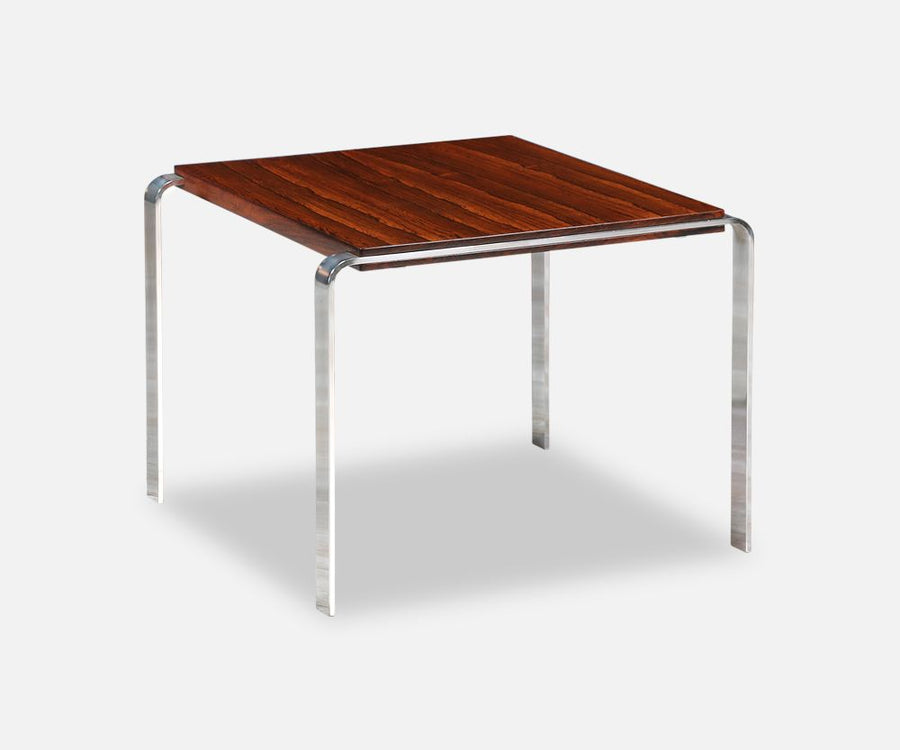 Mid-Century Rosewood & Steel Side Table