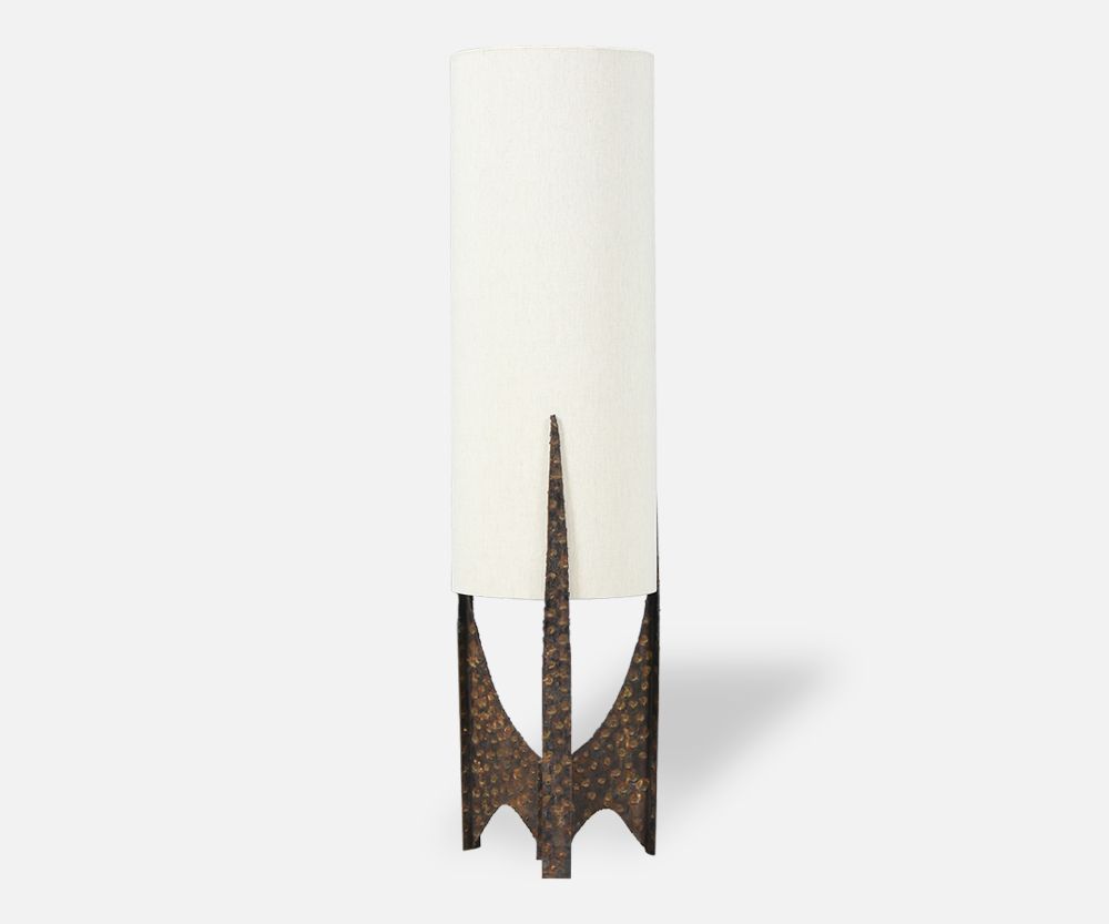 Mid-Century Sculpted Brutalist Metal Floor Lamp