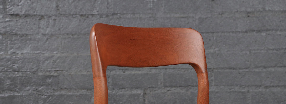 Niels Moller Model-75 Teak & Leather Dining Chairs