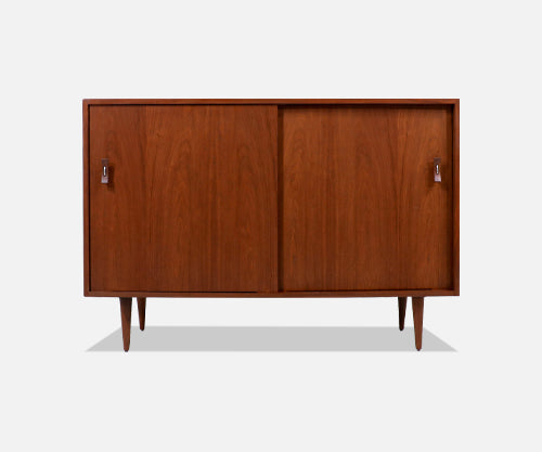 Stanley Young Walnut Credenza with Lacquered Drawers for Glenn of California