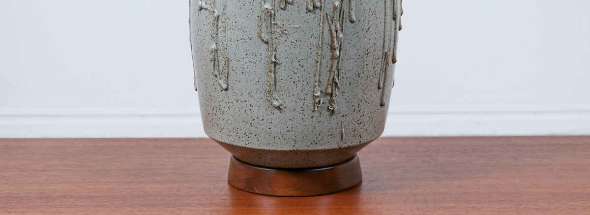 David Cressey Glazed Drip Texture Ceramic Table Lamp for Architectural Pottery