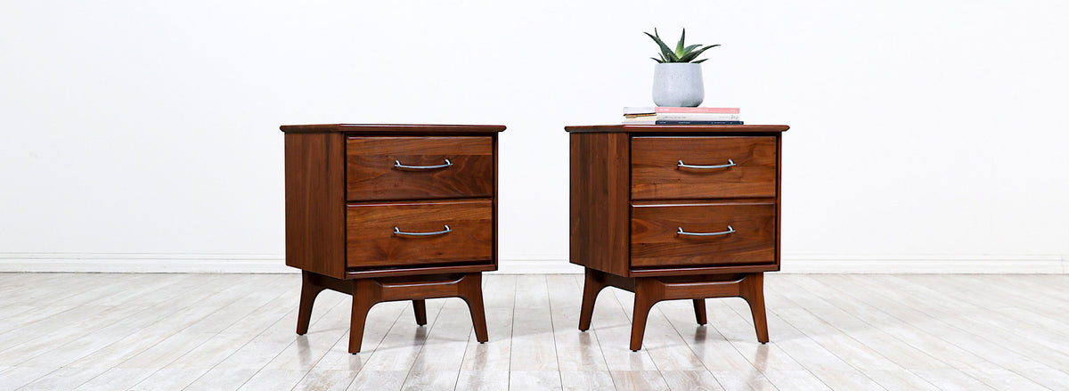 Mid-Century Modern Walnut Night Stands by Ace-Hi