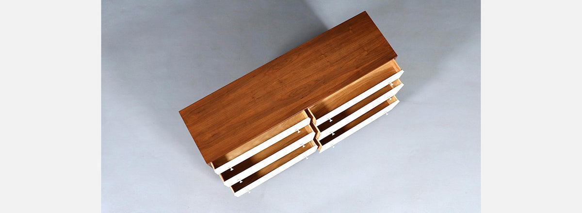 Milo Baughman Modernist Lacquered & Walnut Dresser for Glenn of California
