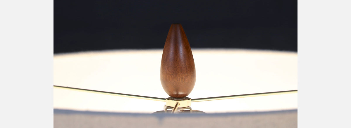 Mid-Century Modern Orange Glazed Ceramic Table Lamp by Phil-Mar