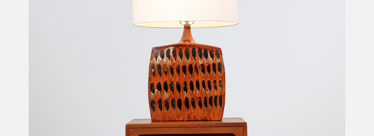 Mid-Century Modern Italian Glazed Ceramic Table Lamp