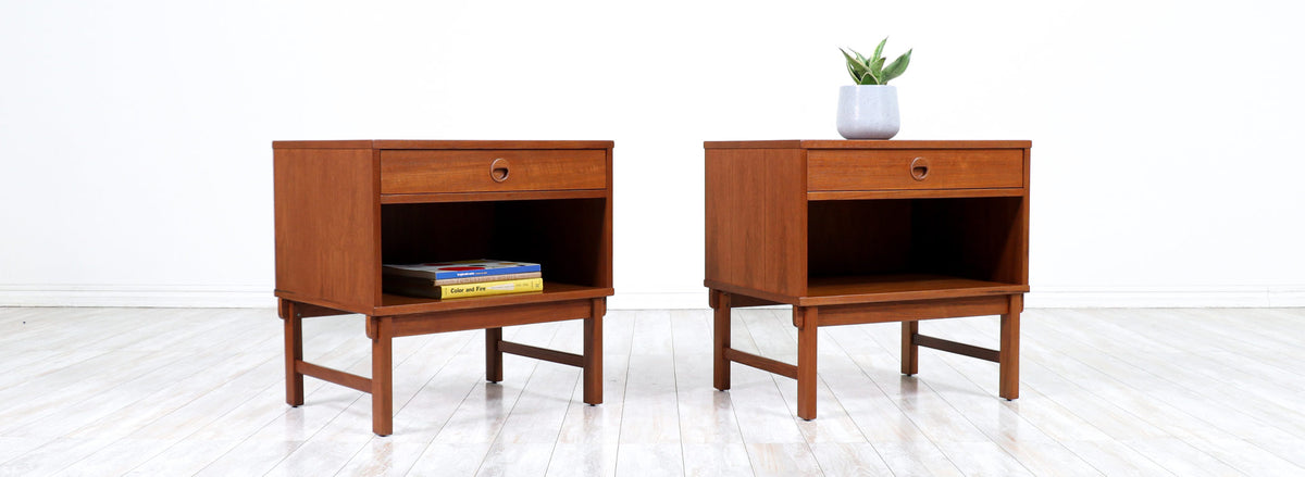 Mid-Century Modern Teak Night Stands by Yngve Ekstrom for Dux