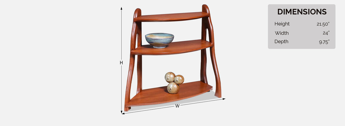 California Studio Craft Organic Modern Teak Counter Shelf