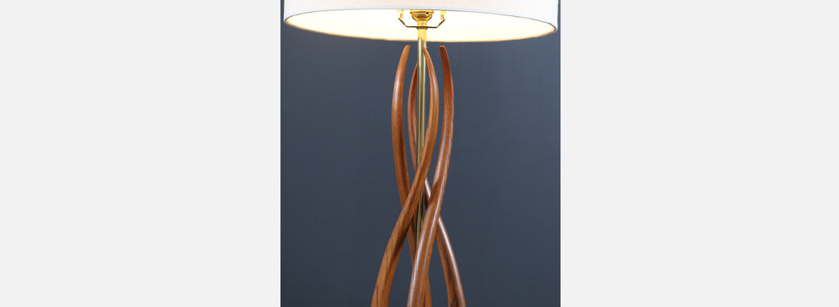 Mid-Century Modern Spiral Table Lamps by Roller Lamp Co