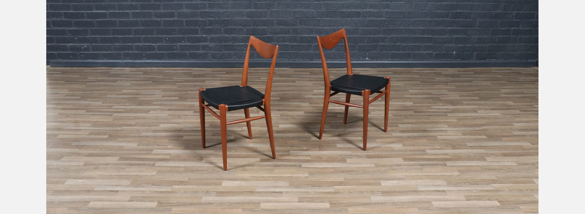 Rolf Rastad & Adolf Relling “Bambi” Teak & Leather Dining Chairs