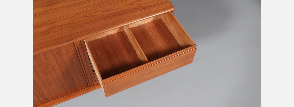 Danish Modern Tambour-Door Teak Dresser by Danflex Systems