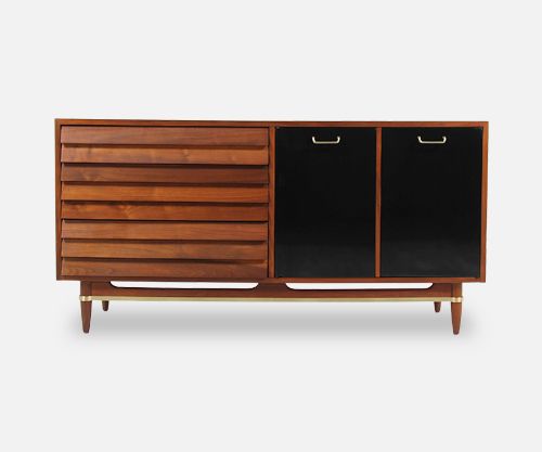 Mid-Century Lacquered & Walnut Dresser by Merton Gershun