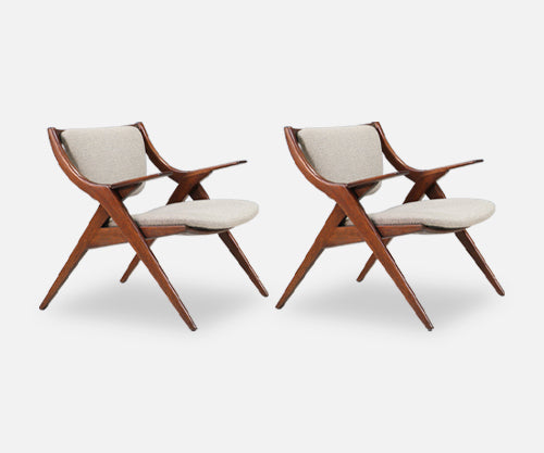 Mid-Century Modern “Scissor” Lounge Chairs