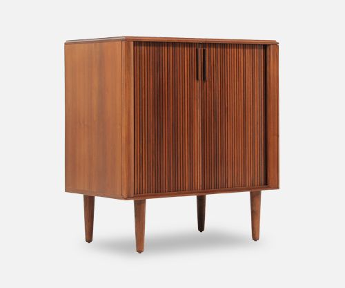 Mid-Century Modern Tambour-Door Cabinet by Barzilay