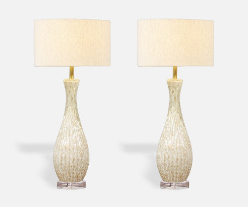 Mid-Century Murano Glass & Lucite Table Lamps by Seguso