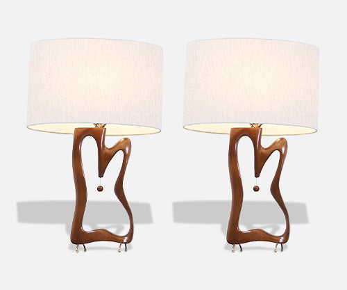 Mid-Century Modern Biomorphic Table Lamps 