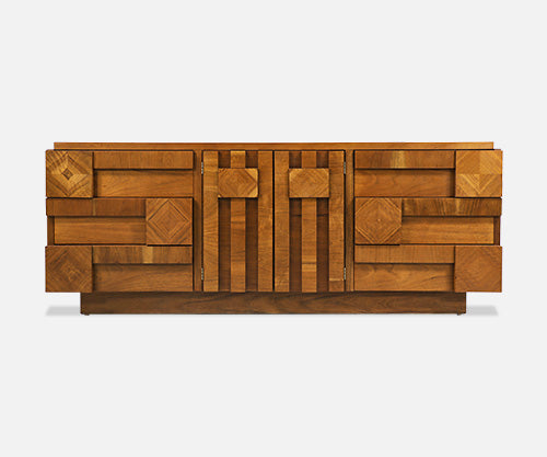 Mid-Century Modern "Stacatto" Geometric Dresser by Lane Furniture