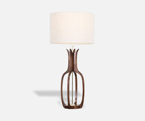 Mid-Century Walnut Table Lamp by Modeline