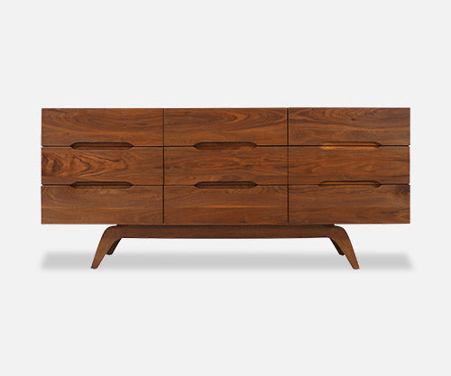 Mid-Century Modern Sculpted Walnut Dresser