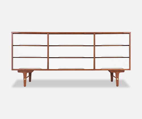 Mid-Century Modern Two-Tone Lacquered & Walnut Dresser