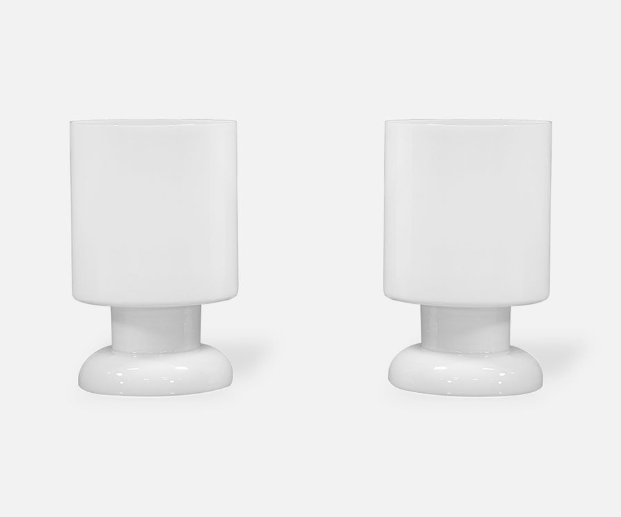 Mid Century Modernist Cylindrical Glass Table Lamps
