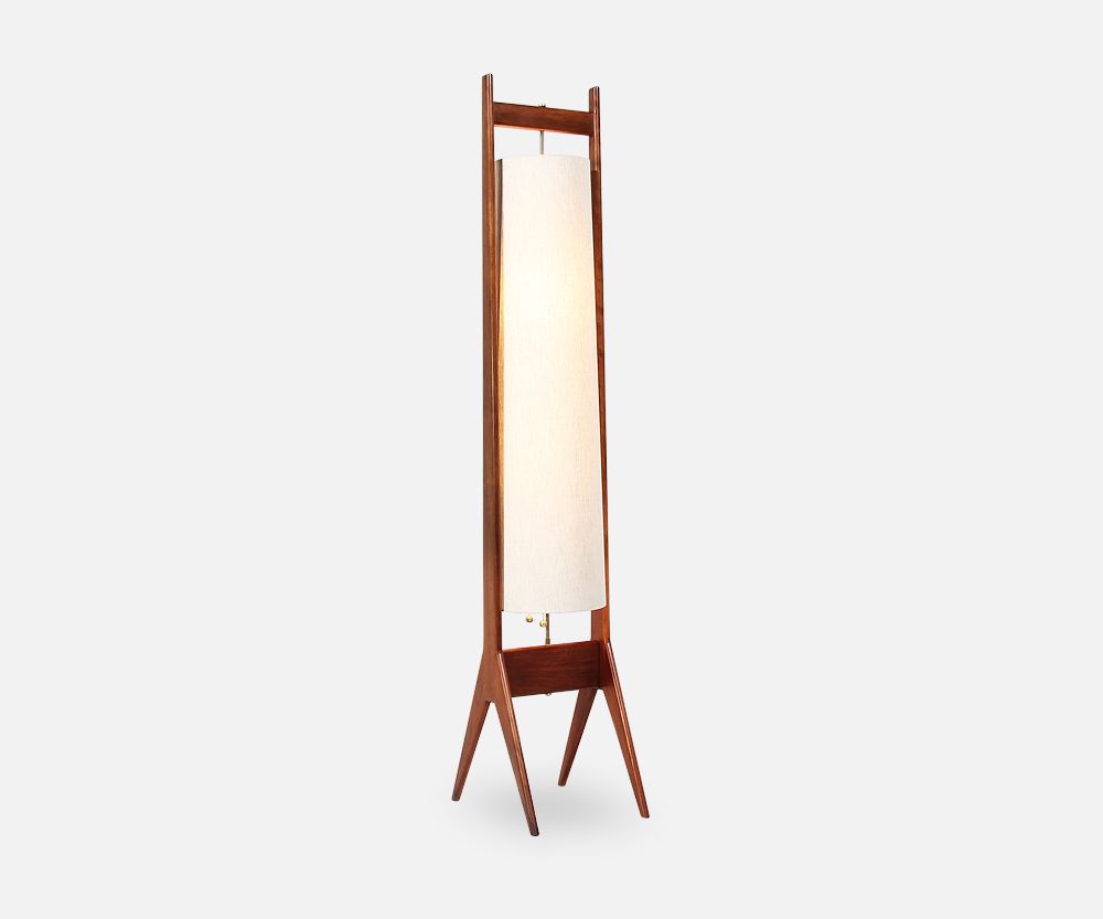 Mid-Century Modern Sculptural Walnut Floor Lamp