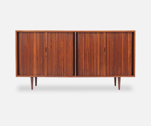 Milo Baughman Double Tambour-Door Credenza for Glenn of California