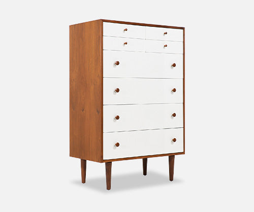 Milo Baughman Two-Tone Lacquered & Walnut Chest of Drawers for Glenn of California