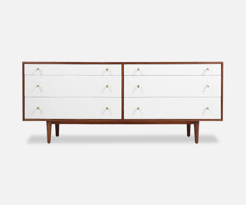 Milo Baughman Two-Tone Walnut & Lacquered Dresser for Glenn of California