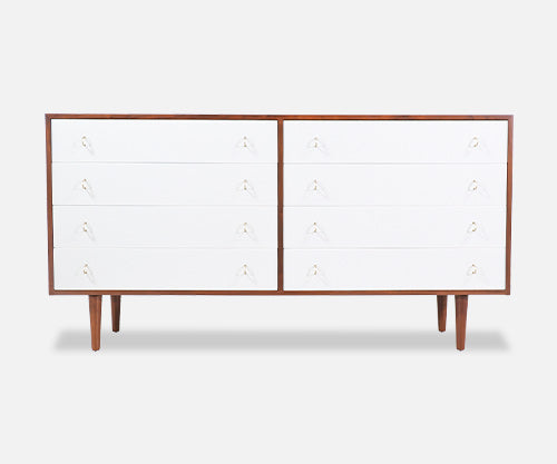Milo Baughman Two-Tone Lacquered & Walnut 8-Drawer Dresser for Glenn of California