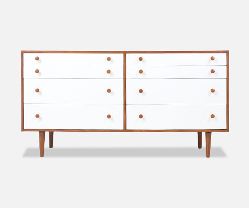 Milo Baughman Two-Tone Lacquered & Walnut Dresser for Glenn of California 3