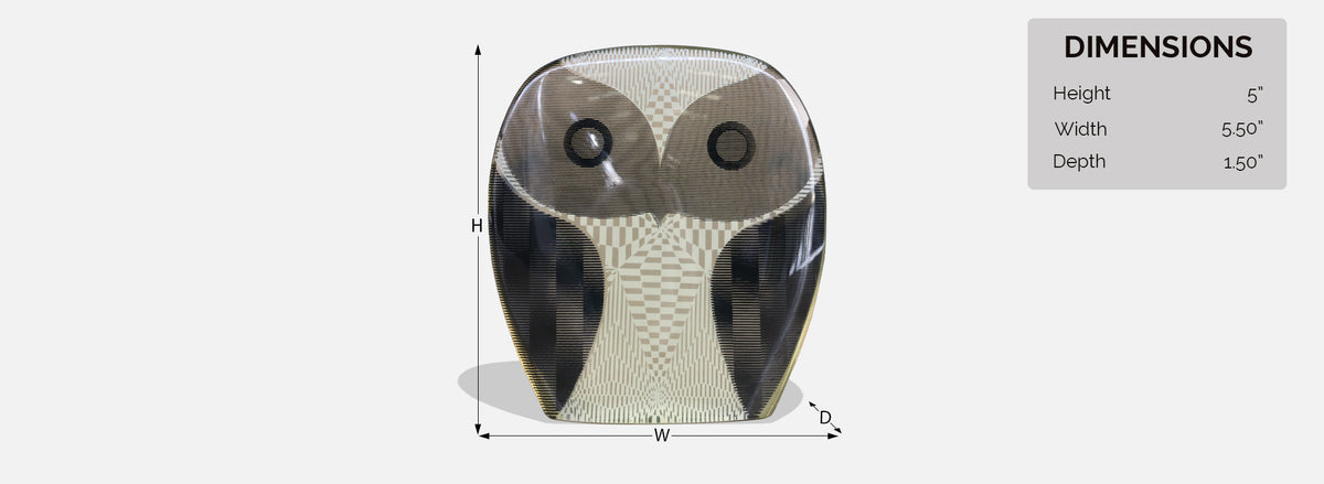 Abraham Palatnik Lucite Optic Art Owl Sculpture