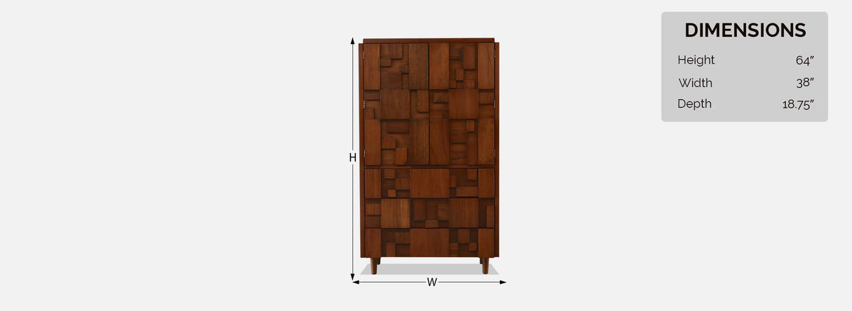 Mid-Century Brutalist "Staccato" Highboy Dresser by Lane
