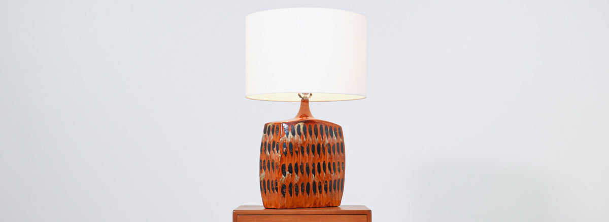 Mid-Century Modern Italian Glazed Ceramic Table Lamp