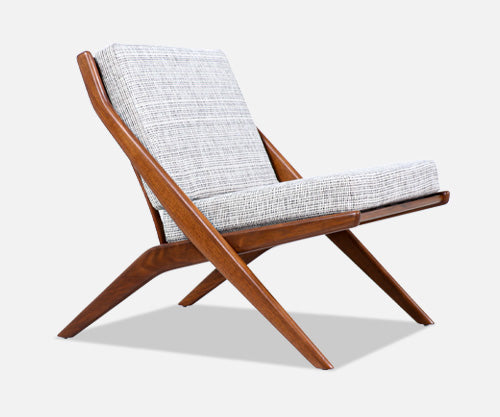 Folke Ohlsson "Scissor" Walnut Lounge Chair for Dux 
