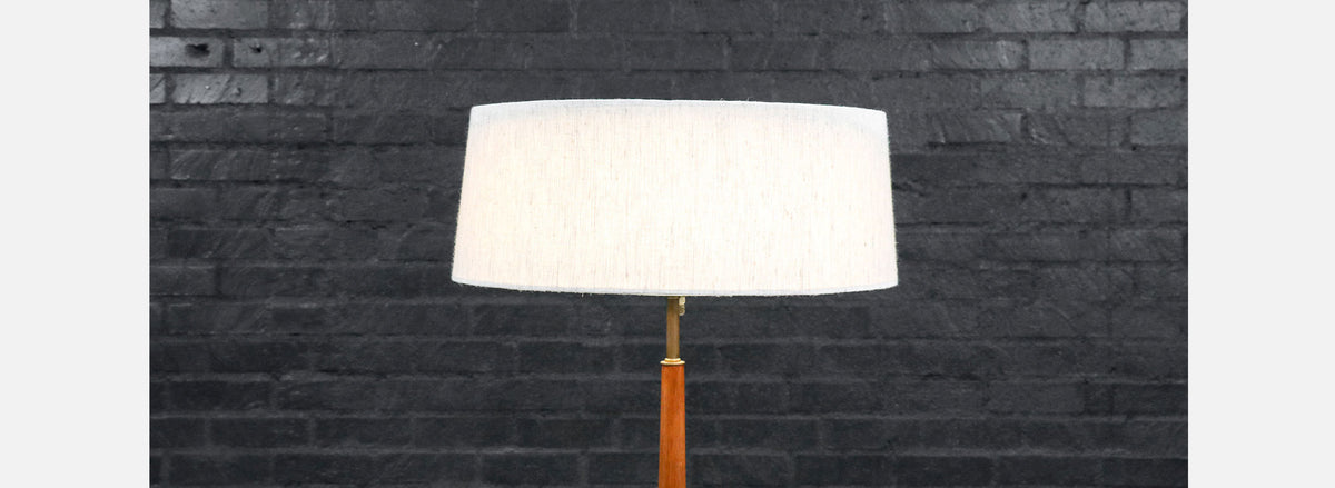 Gerald Thurston Tripod Sculpted Brass & Walnut Table Lamp