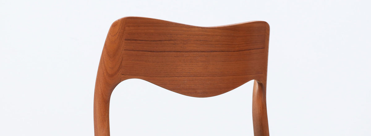 Arne Hovmand-Olsen Model 71 Teak Wood & Leather Dining Chairs for J.L. Møllers