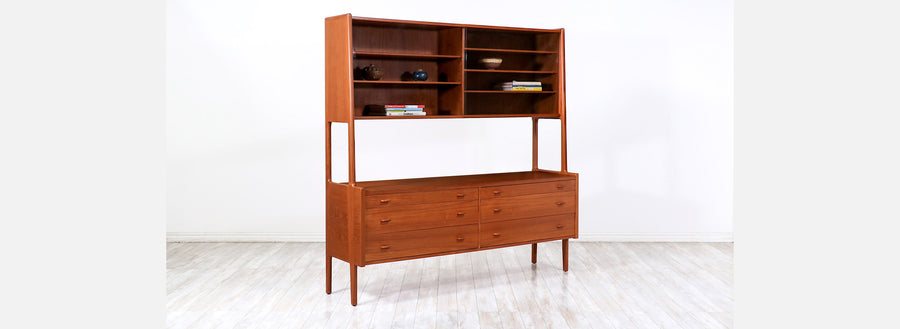 Hans J. Wegner RY-20 Teak Credenza with Glass Doors for Ry Mobler