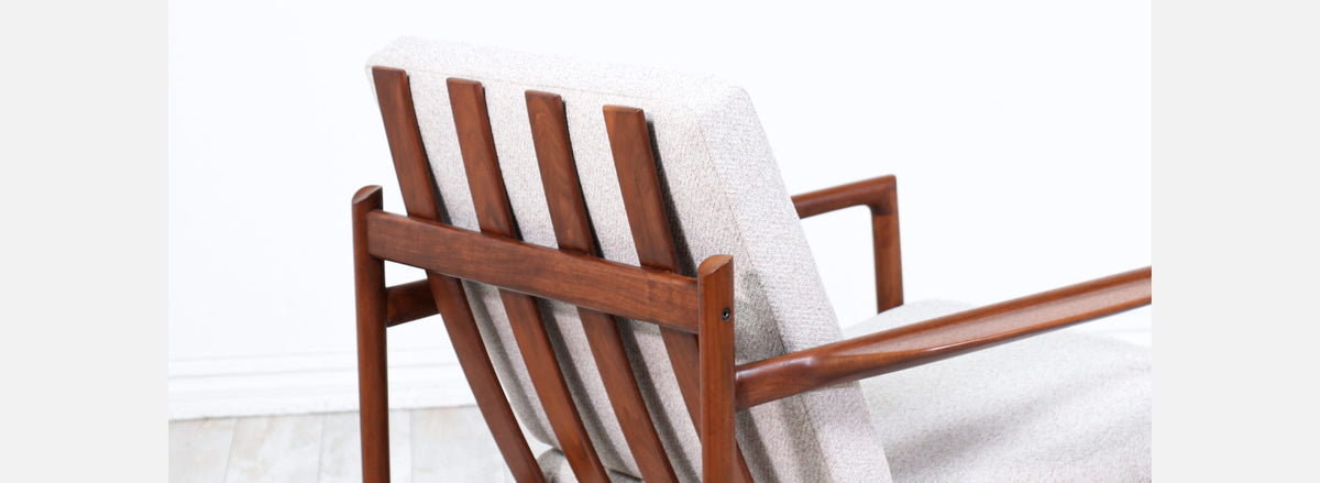 Ib Kofod-Larsen Walnut Lounge Chair for Selig
